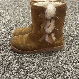 Brown Suede Boots with Bows